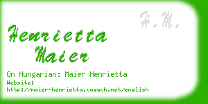 henrietta maier business card